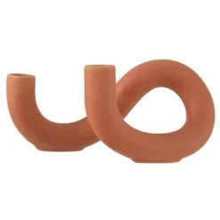 Paris Prix Bougies, Senteurs Et Bien-Être | - Bougeoir en céramique "torsia" 25cm orange