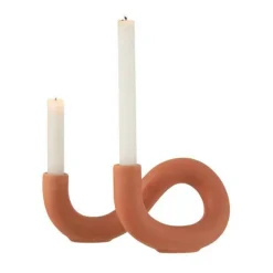 Paris Prix Bougies, Senteurs Et Bien-Être | - Bougeoir en céramique "torsia" 25cm orange