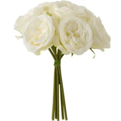 Paris Prix Bouquets De Fleurs | - Bouquet de fleurs artificielles "rose" 25cm blanc