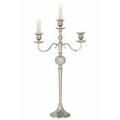 Paris Prix Bougies, Senteurs Et Bien-Être | - Chandelier 3 branches déco "diamant" 56cm argent