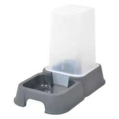 Paris Prix Gamelles Et Autres Accessoires | - Distributeur d'eau & croquettes "chat" 3,5l gris