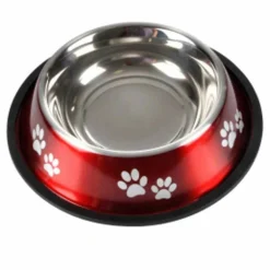 Paris Prix - Gamelle antidérapante chien & chat "pattes" 25cm rouge Sale