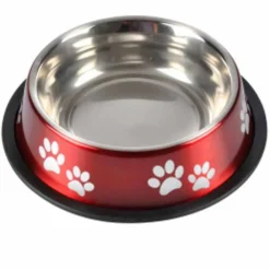 Paris Prix Gamelles Et Autres Accessoires | - Gamelle antidérapante chien & chat "pattes" 21cm rouge