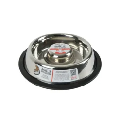 Paris Prix Gamelles Et Autres Accessoires | - Gamelle anti-glouton chien & chat "inox" 25cm argent