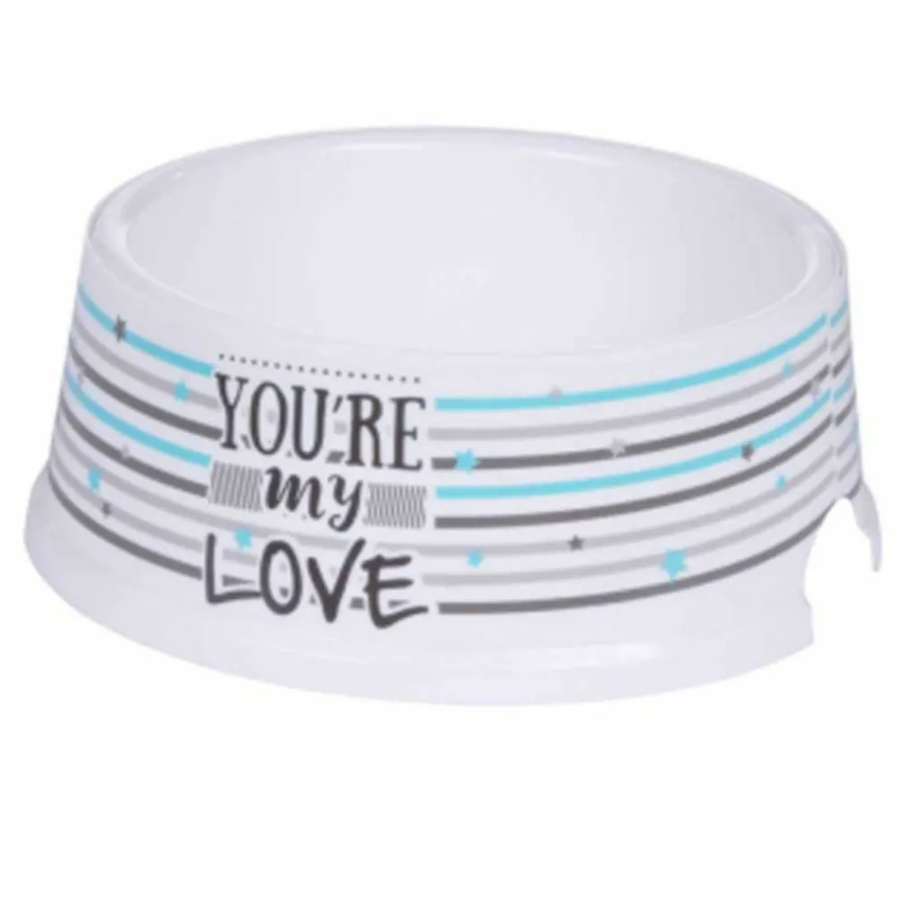 Paris Prix - Gamelle pour chien & chat "you're my love" 25cm blanc