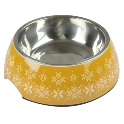Paris Prix - Gamelle pour chien & chat "ethnic" 17cm moutarde New