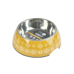 Paris Prix - Gamelle pour chien & chat "ethnic" 17cm moutarde New