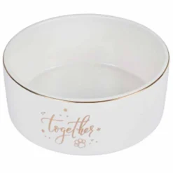 Paris Prix - Gamelle pour chien & chat "together" 16cm blanc Clearance