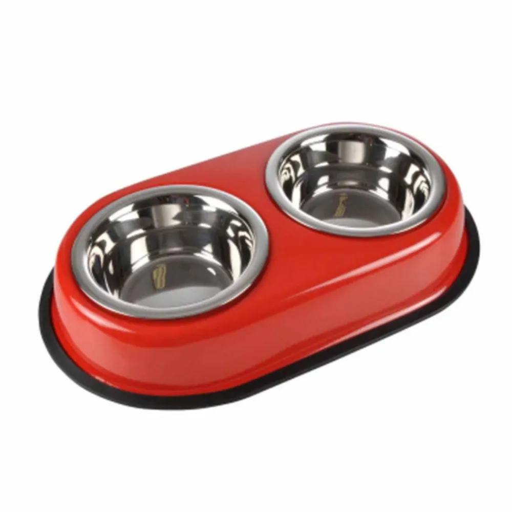 Paris Prix - Gamelle pour chien & chat "double" 35cm rouge Online