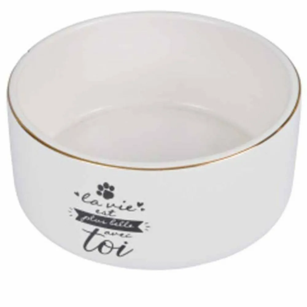 Paris Prix Gamelles Et Autres Accessoires | - Gamelle pour chien & chat "la belle vie" 13cm blanc