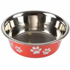 Paris Prix Gamelles Et Autres Accessoires | - Gamelle pour chien & chat "motifs pattes" 21cm rouge