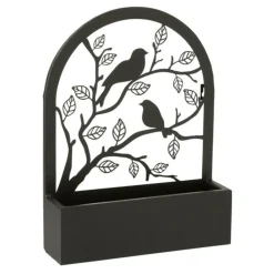Paris Prix - Jardinière murale en métal "oiseaux" 41cm noir Discount
