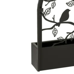 Paris Prix - Jardinière murale en métal "oiseaux" 41cm noir Discount