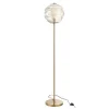 Paris Prix Eclairage D’Extérieur | - Lampadaire en verre "ruche" 156cm cognac clair