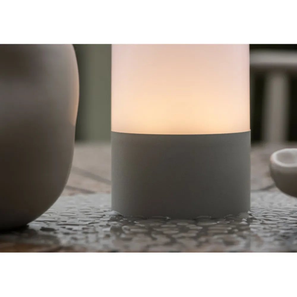 Paris Prix - Lampe à poser d'extérieur led "tubu" 18cm gris New