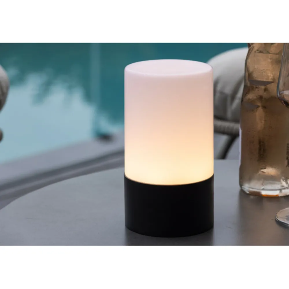 Paris Prix Eclairage D’Extérieur | - Lampe à poser d'extérieur led "tubu" 18cm noir