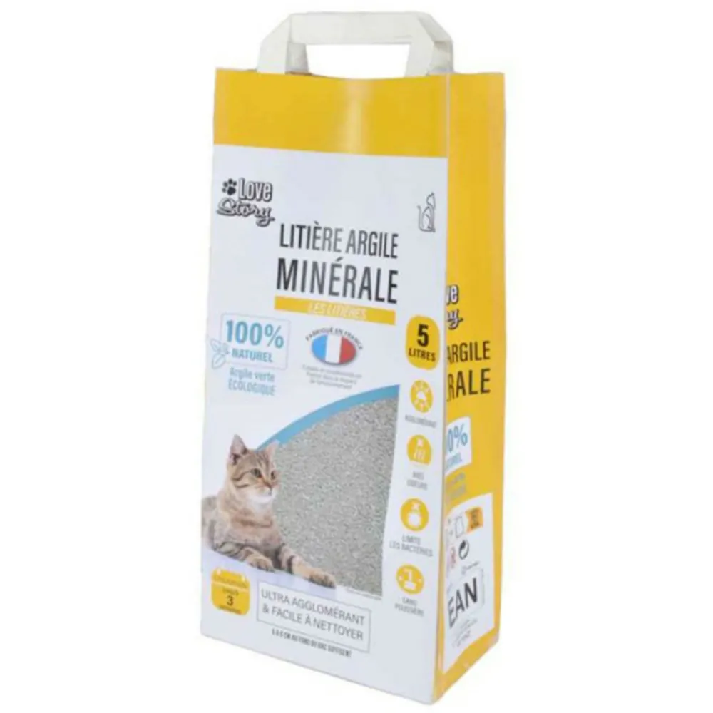 Paris Prix Hygiène Et Soins | - Litière minérale "argile verte 100% naturel" 5l gris
