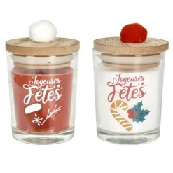 Paris Prix - Lot de 2 bougies parfumées "joyeuses fêtes" 45g sapin Sale