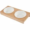 Paris Prix Gamelles Et Autres Accessoires | - Lot de 2 gamelles chien & chat "bambou" 29cm blanc