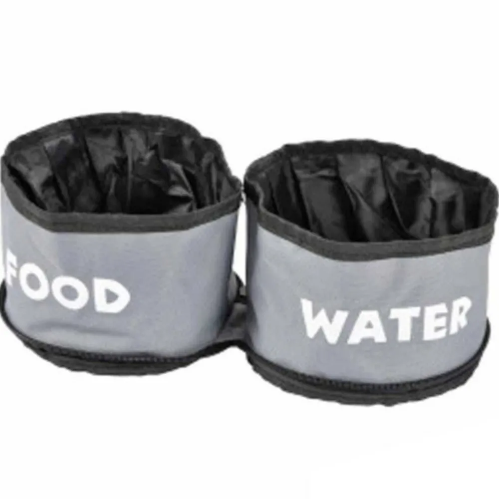 Paris Prix Gamelles Et Autres Accessoires | - Lot de 2 gamelles chien & chat "voyage" 14cm gris