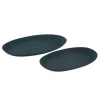 Paris Prix Objets De Décoration | - Lot de 2 plateaux en métal "lise" 54cm bleu