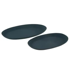Paris Prix Objets De Décoration | - Lot de 2 plateaux en métal "lise" 54cm bleu