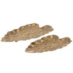 Paris Prix - Lot de 2 vide-poches en métal "feuille" 54cm or Sale