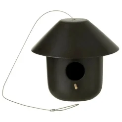 Paris Prix - Nichoir pour oiseaux en céramique "pam" 23cm noir Discount