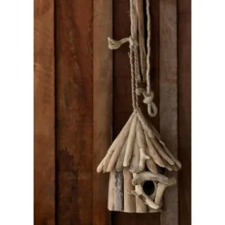 Paris Prix - Nichoir pour oiseaux "bois flotté" 23cm naturel Sale