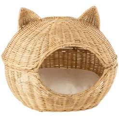 Paris Prix - Panier pour chat en rotin "coussin" 60cm beige Sale