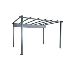 Paris Prix - Pergola avec toit "lazio" 395cm gris Outlet