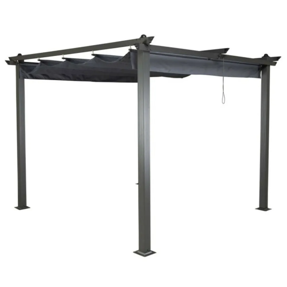 Paris Prix - Pergola avec toit "lazio" 295cm gris foncé Hot