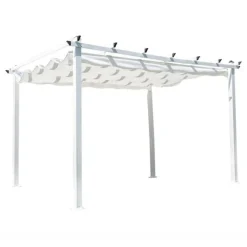 Paris Prix - Pergola avec toit "lazio" 345cm blanc Best