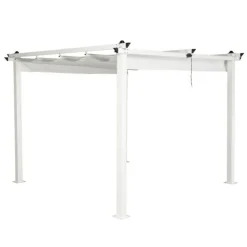 Paris Prix - Pergola avec toit "lazio" 295cm blanc Clearance