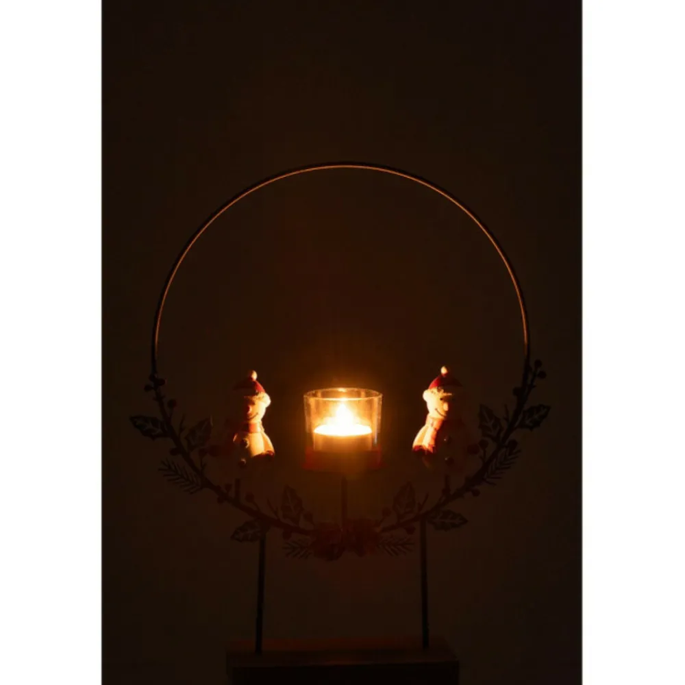 Paris Prix Bougies, Senteurs Et Bien-Être | - Photophore cercle "bonhommes de neige" 28cm multicolore
