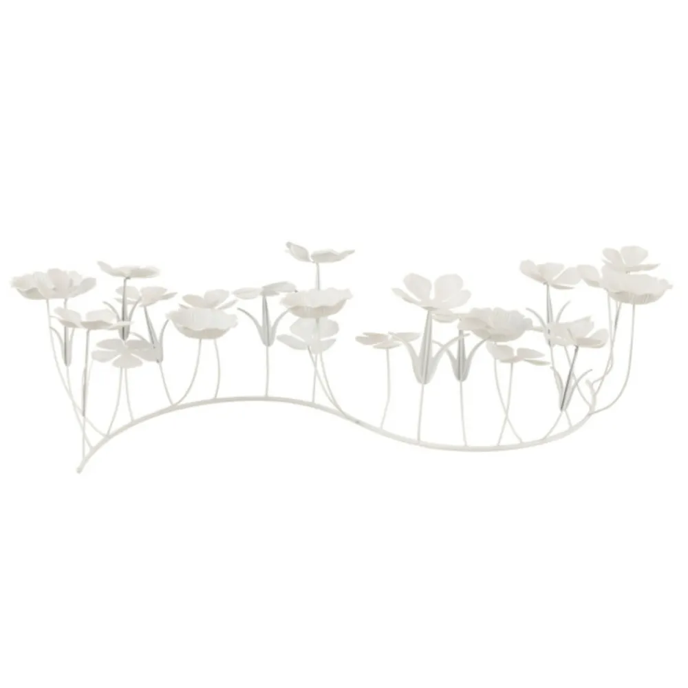 Paris Prix Bougies, Senteurs Et Bien-Être | - Photophore design "bougies fleurs" 77cm blanc