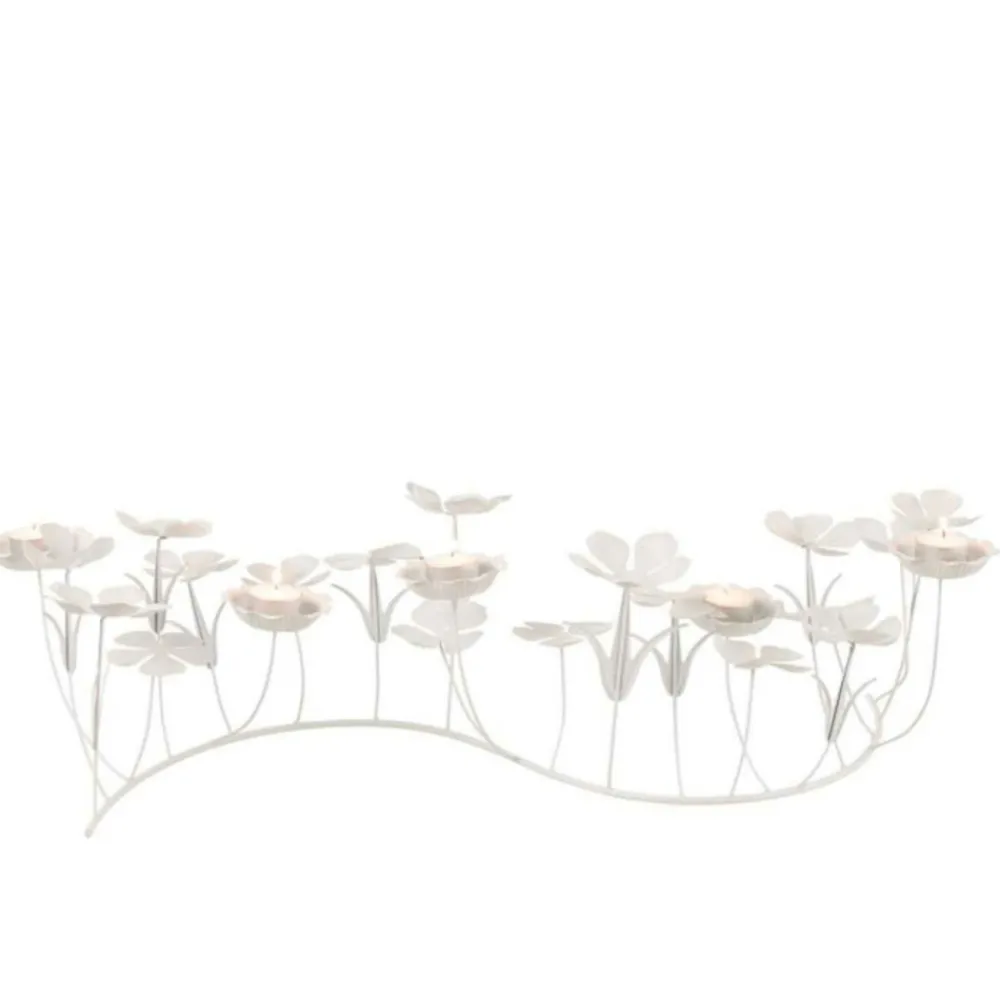Paris Prix Bougies, Senteurs Et Bien-Être | - Photophore design "bougies fleurs" 77cm blanc