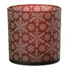 Paris Prix Bougies, Senteurs Et Bien-Être | - Photophore design en verre "neige" 15cm rouge