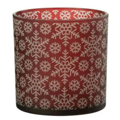Paris Prix Bougies, Senteurs Et Bien-Être | - Photophore design en verre "neige" 15cm rouge