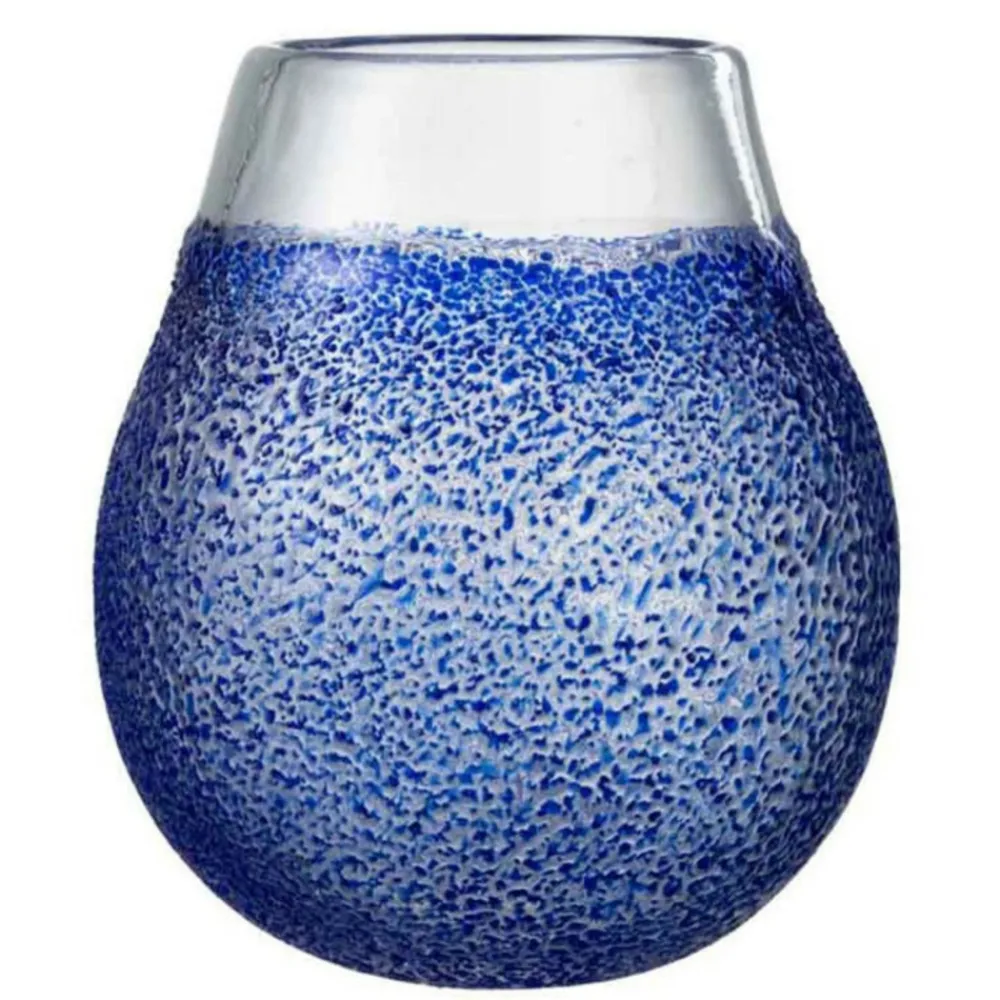 Paris Prix Bougies, Senteurs Et Bien-Être | - Photophore design en verre "santorini" 25cm bleu