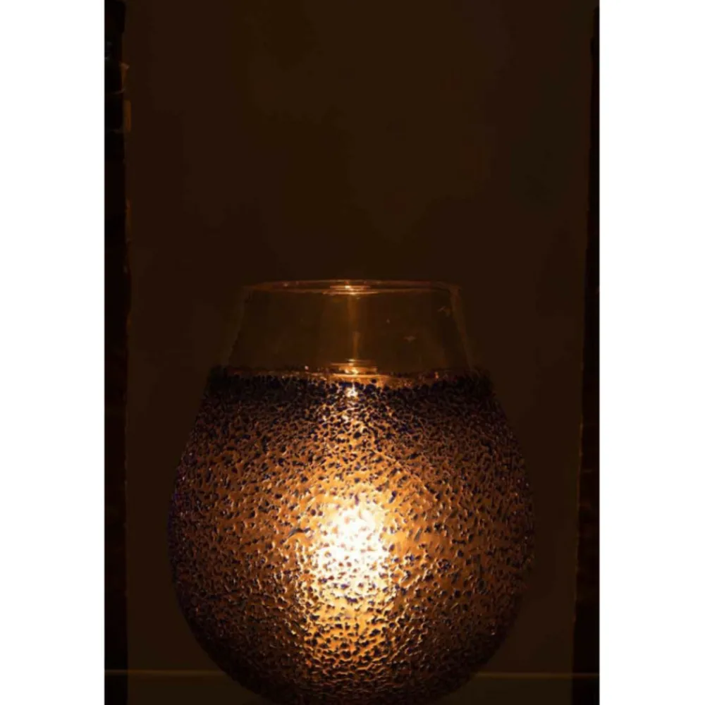 Paris Prix Bougies, Senteurs Et Bien-Être | - Photophore design en verre "santorini" 25cm bleu