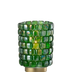 Paris Prix Bougies, Senteurs Et Bien-Être | - Photophore en verre "mosaïque" 20cm vert