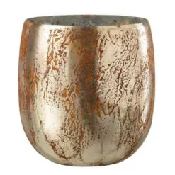 Paris Prix Bougies, Senteurs Et Bien-Être | - Photophore en verre "vintage" 16cm marron & or