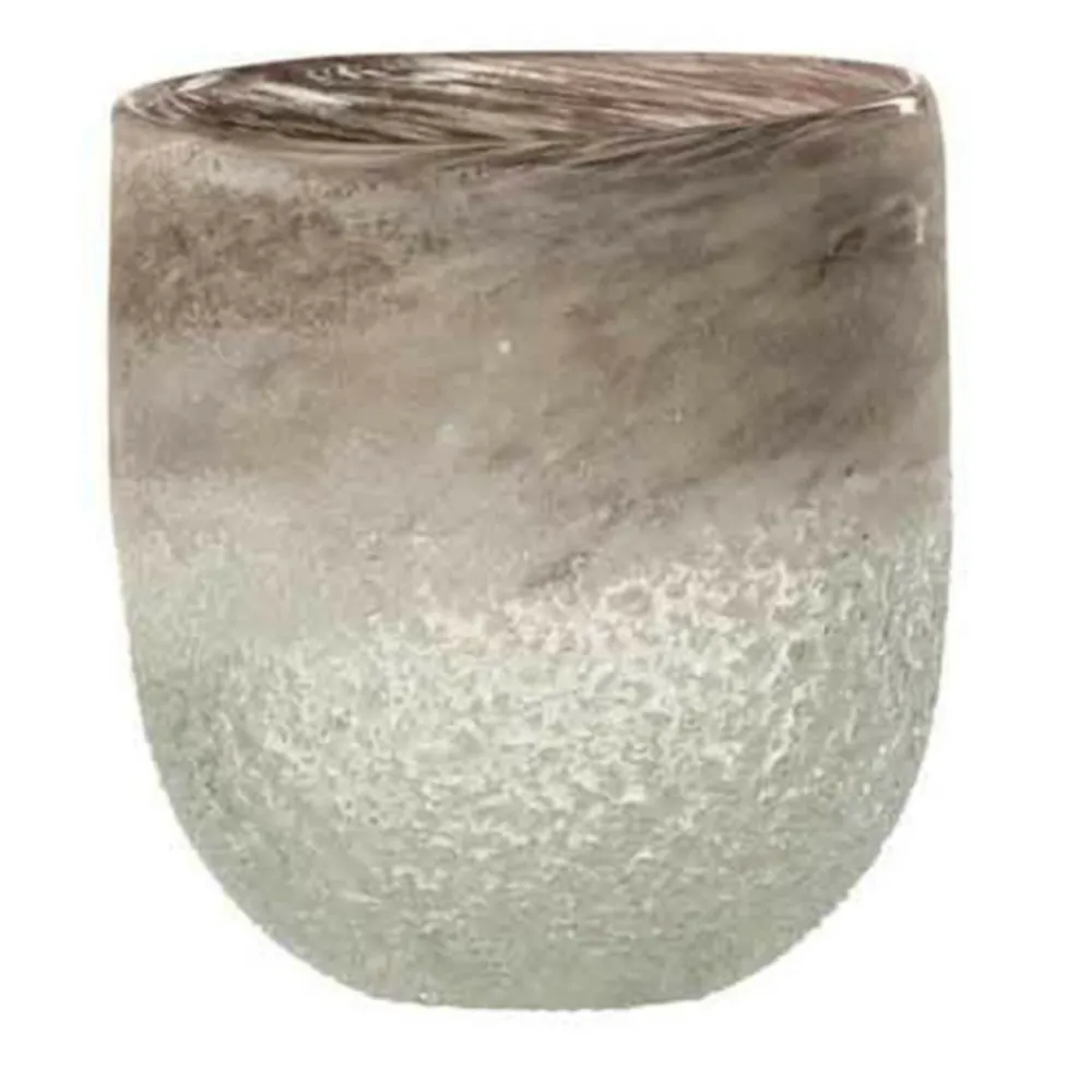 Paris Prix Bougies, Senteurs Et Bien-Être | - Photophore en verre design "scavo" 15cm gris