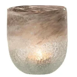 Paris Prix Bougies, Senteurs Et Bien-Être | - Photophore en verre design "scavo" 15cm gris