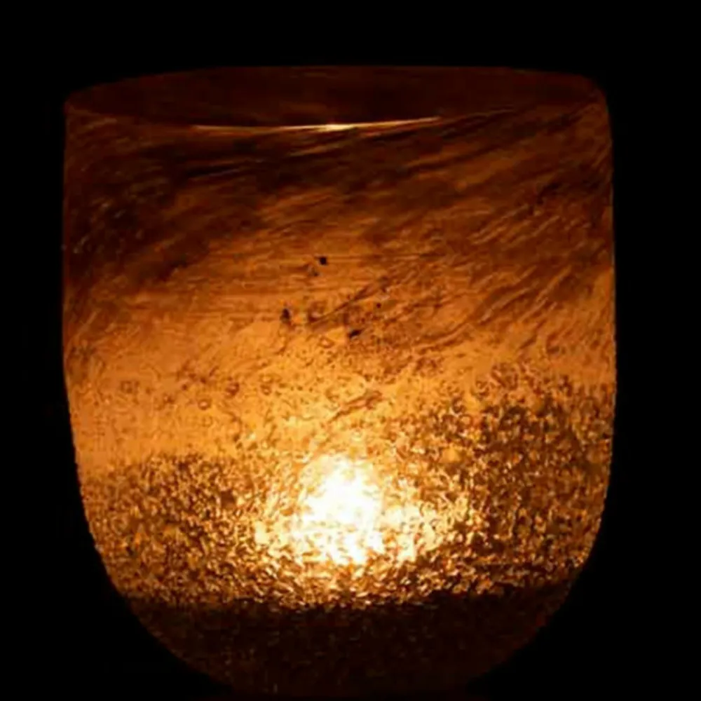 Paris Prix Bougies, Senteurs Et Bien-Être | - Photophore en verre design "scavo" 15cm gris