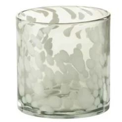 Paris Prix Bougies, Senteurs Et Bien-Être | - Photophore en verre "tâche" 12cm gris & blanc