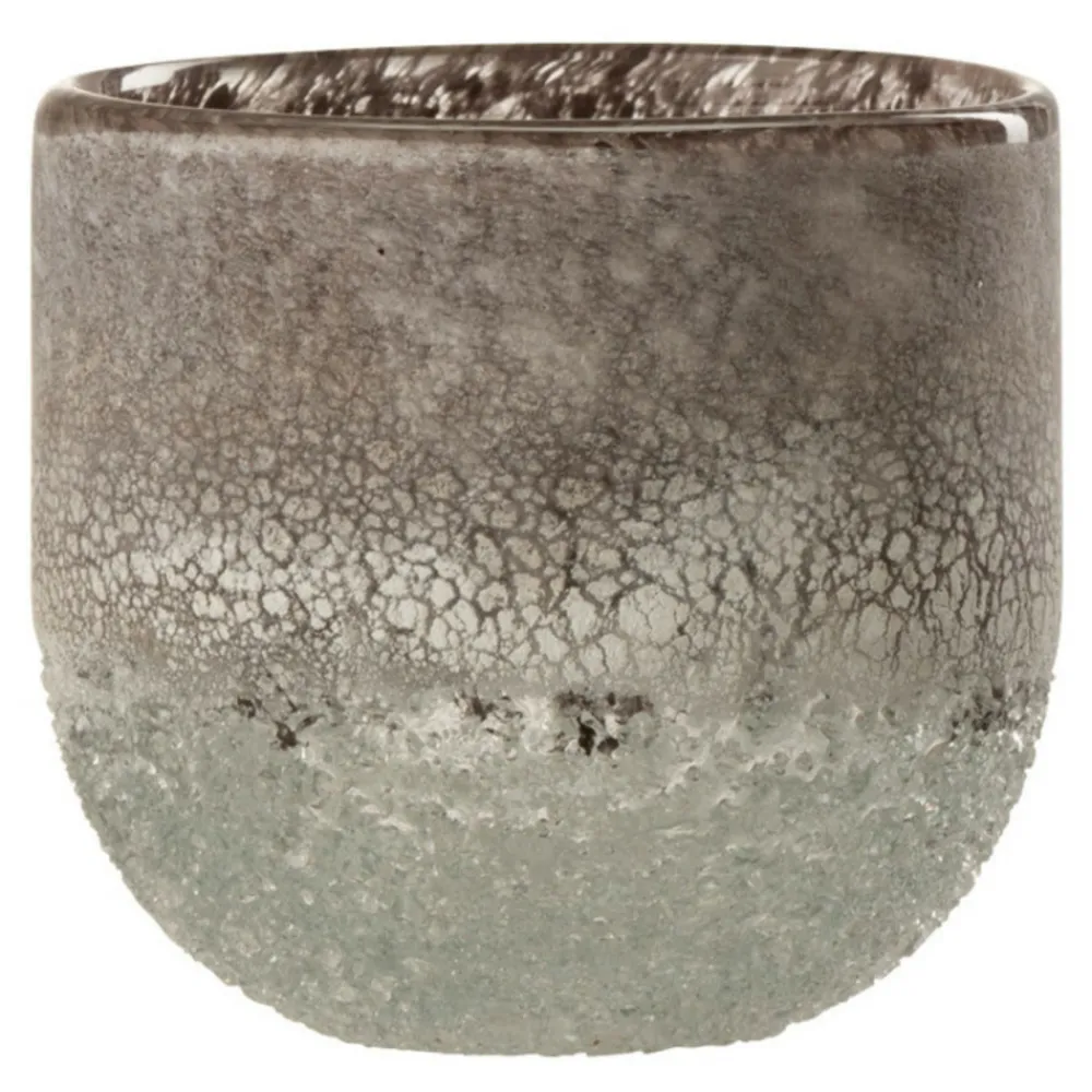 Paris Prix Bougies, Senteurs Et Bien-Être | - Photophore en verre design "scavo" 10cm gris