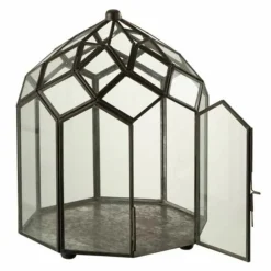 Paris Prix - Terrarium en verre vintage "brisla" 30cm noir Online
