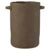 Paris Prix - Vase allongé en ciment "gustave" 30cm marron foncé Best